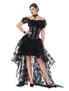 Costume gothique Déguisements Halloween femmes noires jupe asymétrique et corset