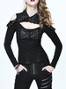 Costume gothique noir coupé ou oeillets lacets femmes gothiques rétro t-shirt Déguisements Halloween