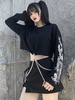 Costume Gothique Noir Polyester Manches Longues Tops Rétro