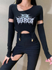 Costume gothique pour femme Haut en coton gothique à boucle noire
