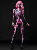 Costume Halloween Combinaison Zentai Squelette Tenue Rose