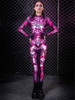 Costume Halloween Squelette Zentai Tenue Rose