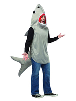 Costume Hommes Requin Cosplay Combinaison Gris Clair Déguisements Halloween