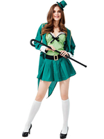 Costume Irlande St. Patrick Femme Vert Tenu Vest Déguisements Halloween
