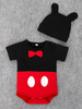 Costume Mickey Mouse Cosplay sincline vêtements de bébé nouveau-né bande dessinée avec chapeau Déguisements Halloween