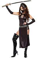Costume Ninja Cosplay Noir Masque Chapeaux Femmes Déguisements Halloween