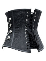 Costume noir métallisé Steampunk chaîne Jacquard Rétro Corset pour les femmes Déguisements Halloween