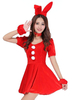 Costume Noël Halloween 2022 Fille Déguisée en Lapin Rouge Robe Courtes Tenue Femmes