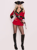Costume Pirate Cosplay Sexy Femmes Rouge Déguisement Halloween