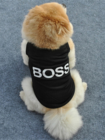 Costume pour chien Déguisements Halloween noir BOSS Print Cat Vêtements Costumes pour animaux de compagnie en coton