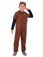 Costume pour enfants Postman café marron Cosplay pantalon chapeau haut de forme ensemble 3 pièces Polyester Halloween Costuems