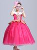 Costume Princesse Aurore Déguisements Halloween Enfants Cosplay Robe La Belle au bois dormant Disney Rose Petites robes de filles