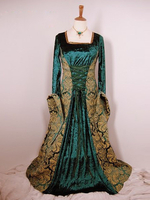 Costume rétro bleu synthétique Halloween