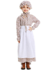 Costume Rétro Enfant Cosplay Déguisement Vintage Carnaval Halloween en Coton Chapeau Robe Tablier