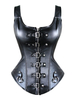 Costume rétro femme steampunk bustier noir rivet métallique Déguisements Halloween