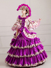 Costume rétro fuchsia Tissu de satin Halloween