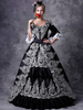 Costume rétro noir robe victorienne à capuche mascarade robes de bal Royal Vintage costumes Déguisements Halloween