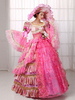 Costume rétro rose en dentelle Halloween