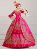 Costume rétro rose Tissu de satin Halloween