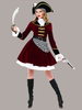 Costume séduisant Pirate bordeaux en polyester pour femme Déguisements Halloween