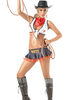 Costume sexy Cowboy gris foncé en polyester color-block pour femme Déguisements Halloween