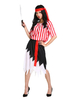 Costume sexy Pirate rouge en polyester pour femme Déguisements Halloween