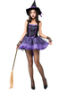 Costume Sorcière Cosplay Couleur Violet Satin Déguisements Halloween