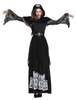 Costume Sorcière Robe Noire Ensemble Déguisements Halloween