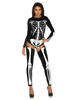 Costume Squelette Sexy Femme Manche Longue Lycra Costumes Spandex Déguisements Halloween
