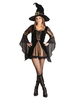 Costume Toussaint Femme Sorcière impression en fibre polyester Robe chapeau pour adultes en polyester pour femme Ensemble Déguisements Halloween