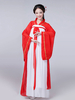 Costume Traditionnel Chinois Femme En Mousseline De Soie Rouge Hanfu Robe Ancienne Dynastie Tang 3 Pièces Déguisements Halloween