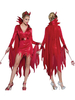 Costume Vampire Rouge Femmes Robes Ensemble Déguisements Halloween