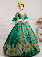 Costume vert rétro robe victorienne femmes baroque mascarade robes de bal royal Vintage costumes Déguisements Halloween