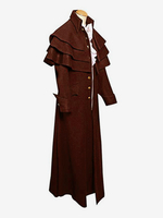 Costume Veste À Boutons À Col Montant Pour Prêtre Médiéval Rétro Marron Café