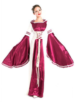 Costume Vintage en jacquard manches longues Rubis Renaissance pour adultes pour femme Halloween