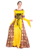 Costume Vintage jaune Renaissance robe en jacquard de cérémonie Halloween