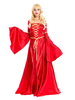 Costume Vintage rouge Renaissance robe Tissu de satin de cérémonie Halloween