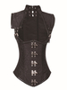 Costume Vintage Steampunk Vintage Jacquard Buckle Metallic Buckle Brown pour les femmes Déguisements Halloween