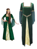Costume Vintage vert foncée Renaissance en polyester bicolore de Toussaint