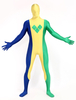 Costume zentai multicolore imprimé drapeau culturel mondiale en lycra spandex enveloppé Halloween