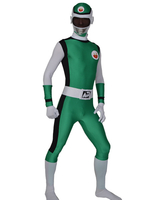 Costume Zentai multicolore vert noir blanc en Lycra pour hommes Déguisements Halloween