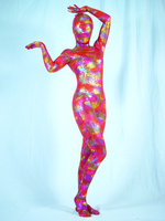 Costume Zentai pour adultes en lycra et élasthanne imprimé floral