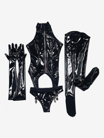 Costume Zentai Sexy Catsuit Polyester Blanc 4 Pièces