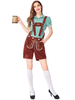 Costumes Bière Fille Cosplay Noir Dentelle Top Coton Oktoberfest Déguisements Halloween Carnaval