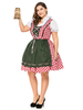 Costumes Bière Fille Cosplay Rouge À Lacets Robe Uniforme Tissu Bière Fille Vacances Costumes Oktoberfest Déguisements Halloween
