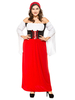 Costumes Bière Fille Cosplay Rouge Carnaval Volants Robe Oktoberfest Déguisements Halloween
