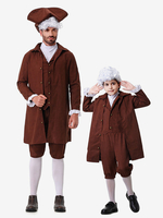Costumes Café Marron Hommes Rétro Gilet Pantalon Ensemble Costumes De Vacances