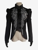Costumes Chemise Rétro Noirs Femmes Fleuri En Polyester À Lacets Marie Antoinette Vintage