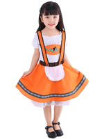 Costumes Cosplay Enfants Orange Bière Fille Robe Déguisement Halloween