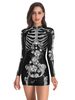 Costumes dDéguisements Halloween effrayantes mini robe polyester femmes 3D Imprimer Bodycon Costumes de vacances